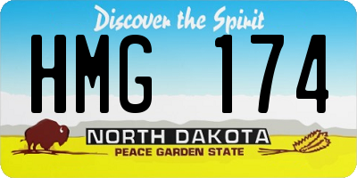 ND license plate HMG174