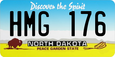 ND license plate HMG176