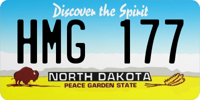 ND license plate HMG177