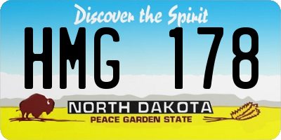 ND license plate HMG178