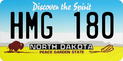 ND license plate HMG180