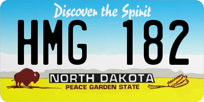 ND license plate HMG182