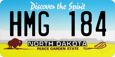 ND license plate HMG184