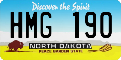 ND license plate HMG190