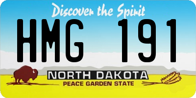 ND license plate HMG191