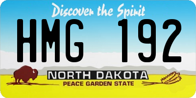 ND license plate HMG192