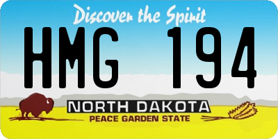 ND license plate HMG194