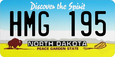 ND license plate HMG195