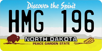 ND license plate HMG196