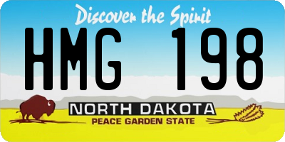 ND license plate HMG198