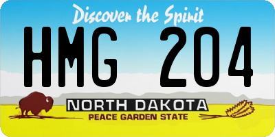 ND license plate HMG204