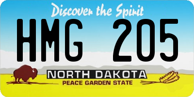 ND license plate HMG205