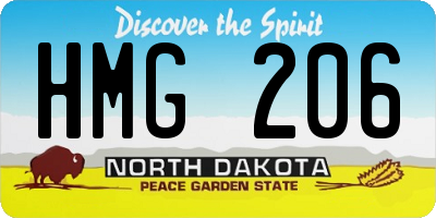 ND license plate HMG206