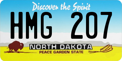 ND license plate HMG207