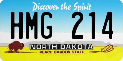 ND license plate HMG214