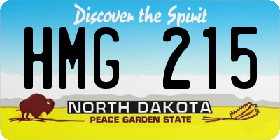 ND license plate HMG215