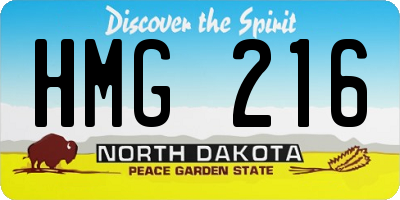 ND license plate HMG216