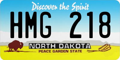 ND license plate HMG218