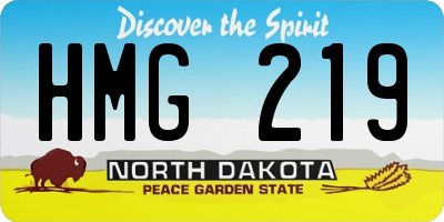 ND license plate HMG219