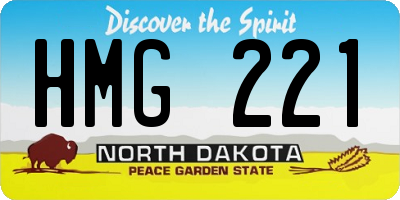 ND license plate HMG221