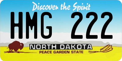 ND license plate HMG222