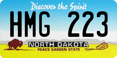 ND license plate HMG223