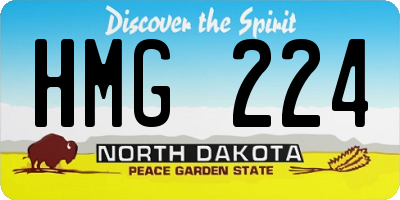 ND license plate HMG224