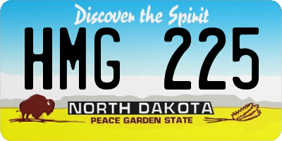 ND license plate HMG225