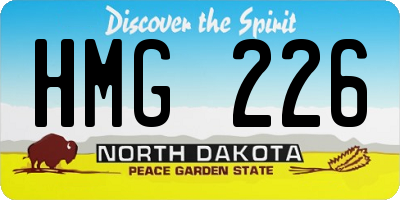 ND license plate HMG226