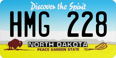 ND license plate HMG228