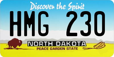 ND license plate HMG230