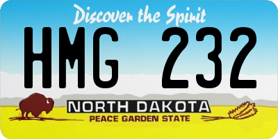 ND license plate HMG232