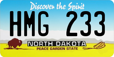 ND license plate HMG233