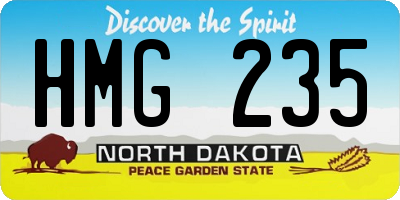 ND license plate HMG235