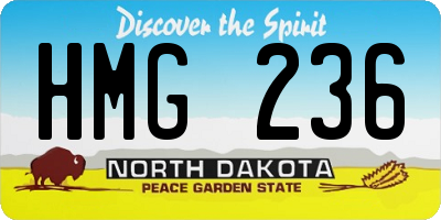 ND license plate HMG236