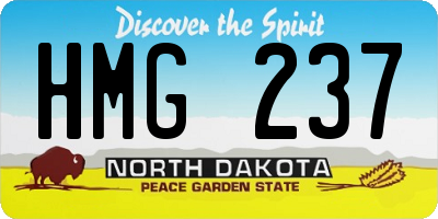 ND license plate HMG237