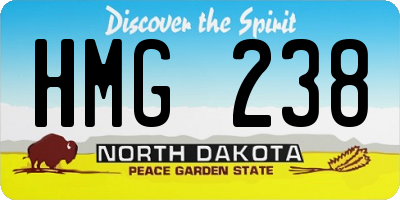 ND license plate HMG238