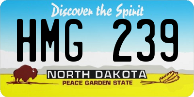 ND license plate HMG239