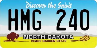 ND license plate HMG240