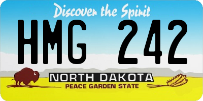 ND license plate HMG242