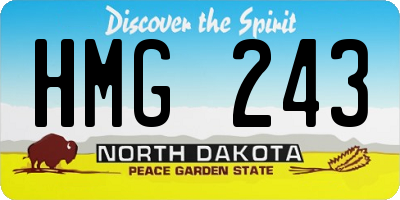 ND license plate HMG243