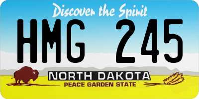 ND license plate HMG245