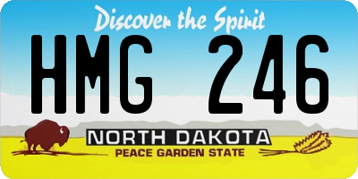 ND license plate HMG246