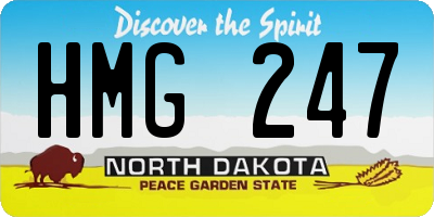 ND license plate HMG247