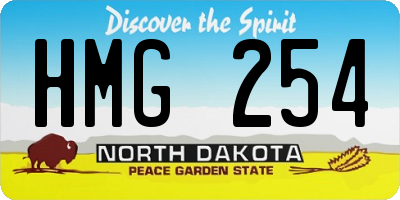 ND license plate HMG254