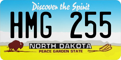 ND license plate HMG255