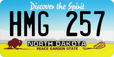 ND license plate HMG257