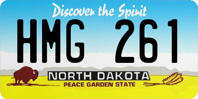 ND license plate HMG261