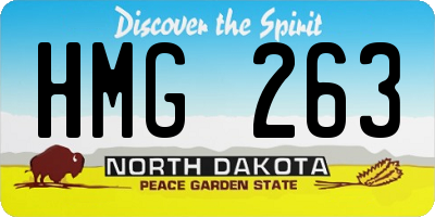 ND license plate HMG263