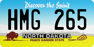 ND license plate HMG265